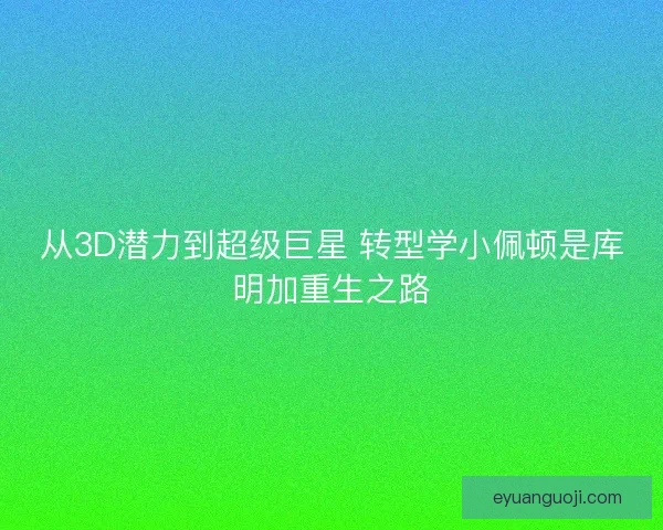 从3D潜力到超级巨星 转型学小佩顿是库明加重生之路