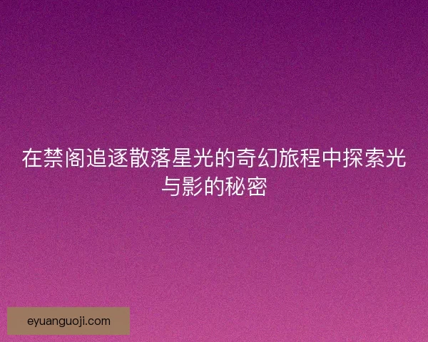 在禁阁追逐散落星光的奇幻旅程中探索光与影的秘密