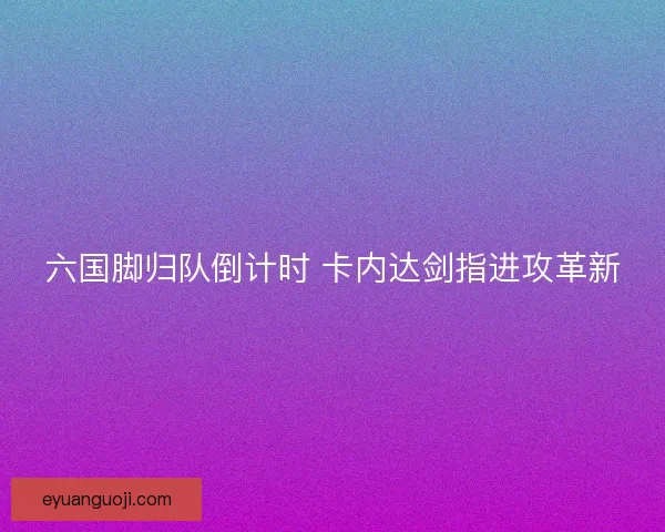 六国脚归队倒计时 卡内达剑指进攻革新